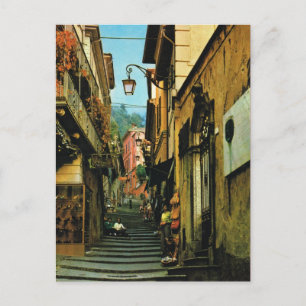 Antikes Italien Bellagio Straße der Treppen Postkarte