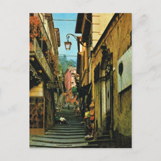 Antikes Italien Bellagio Straße der Treppen Postkarte