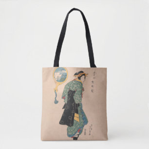 Antikes japanisches Kimono-Frauen-Ukiyo-e-Holzschn