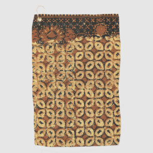 Antikes Kaffeebohnen Geometrisches Batikmuster Golfhandtuch