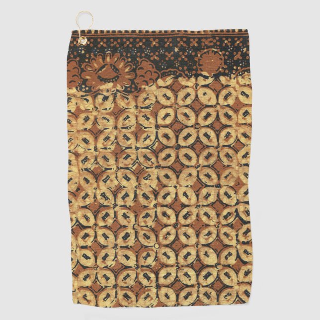 Antikes Kaffeebohnen Geometrisches Batikmuster Golfhandtuch (Vorderseite)