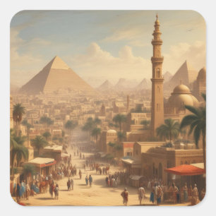 Antikes Kairo Ägypten Quadratischer Aufkleber