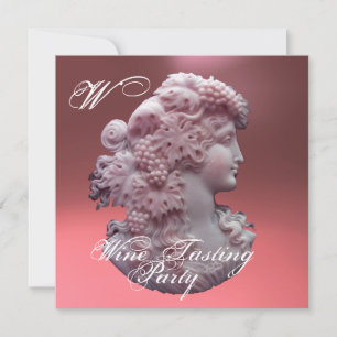 ANTIKES KAMEO, DAMEN UND TRAUBEN WEINPROBE PARTY EINLADUNG