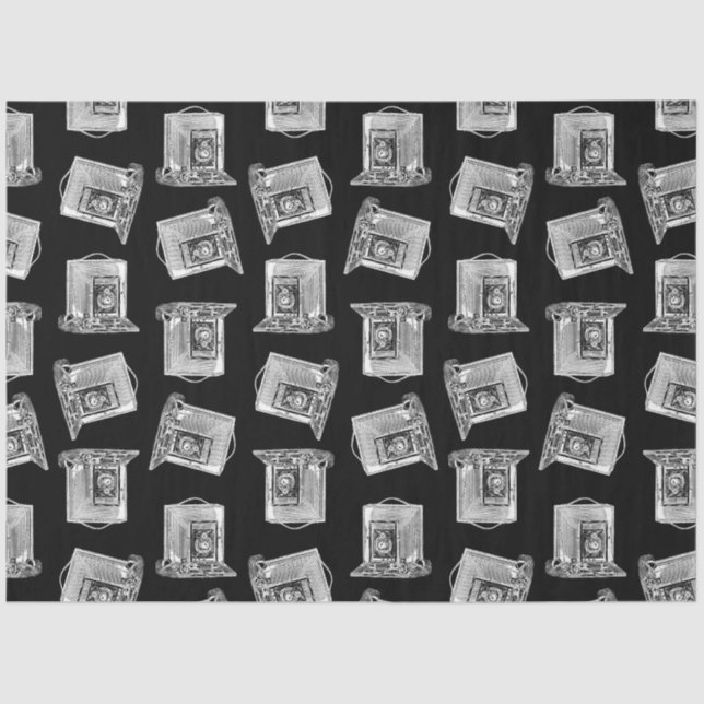 Antikes Kamerasystem Illustrierte Vintage Kameras Seidenpapier (Vorderseite)