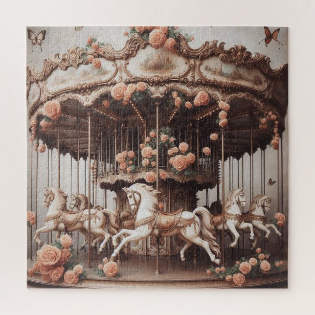 Antikes Karussell mit Rosen Puzzle (Vertikal)