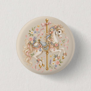 Antikes Karussellpferd Cottagecore-Geschenk Button
