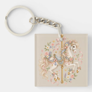 Antikes Karussellpferd Cottagecore-Geschenk Schlüsselanhänger