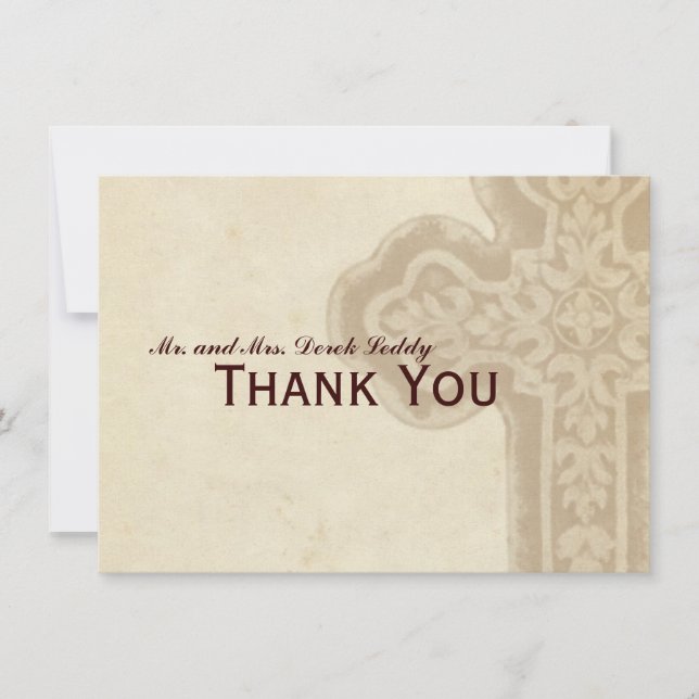 Antikes keltisches Kreuz Browns danken Ihnen Dankeskarte (Vorderseite)