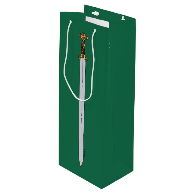 Antikes keltisches Schwert Geschenktüte Für Weinflaschen (Vorderseite Schrägansicht)