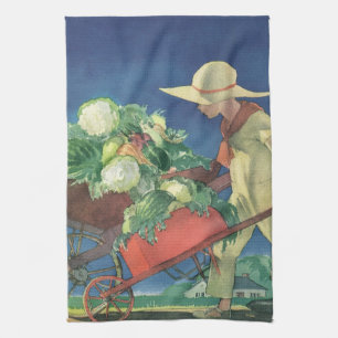 Antikes Kind, Biologischer Gartenbau; Victory Gard Geschirrtuch