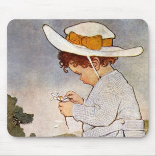 Antikes Kind pflückt Gänseblümchen Bessie Pease Gu Mousepad