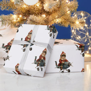 Antikes Kinder-Weihnachtspapier Geschenkpapier