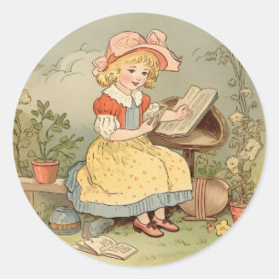Antikes Kinderreim-Feengeschichten-Themen-Sticker Runder Aufkleber