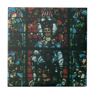 Antikes Kirchenfenster mit Buntglas Fliese