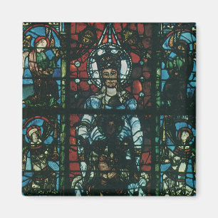Antikes Kirchenfenster mit Buntglasfenstern Magnet