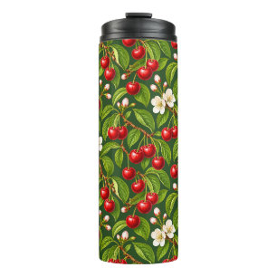 Antikes Kirsch-Botanik-Blumenmuster Thermosbecher