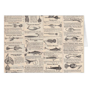 Antikes Köderkatalog-Seite Vintage-Druck