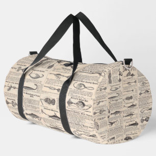 Antikes Köderkatalog-Seite Vintage-Druck Duffle Bag
