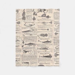 Antikes Köderkatalog-Seite Vintage-Druck Fleecedecke