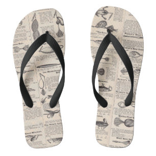 Antikes Köderkatalog-Seite Vintage-Druck Flip Flops