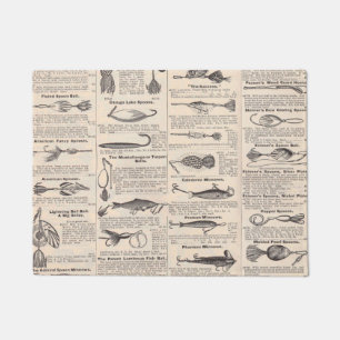 Antikes Köderkatalog-Seite Vintage-Druck Fußmatte