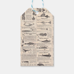 Antikes Köderkatalog-Seite Vintage-Druck Geschenkanhänger