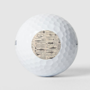 Antikes Köderkatalog-Seite Vintage-Druck Golfball