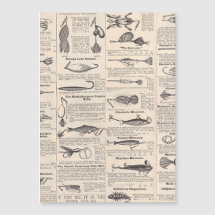 Antikes Köderkatalog-Seite Vintage-Druck Magnetkarte