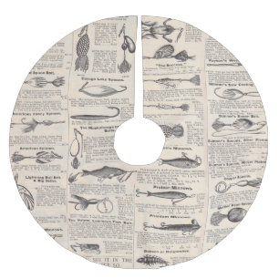 Antikes Köderkatalog-Seite Vintage-Druck Polyester Weihnachtsbaumdecke