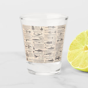 Antikes Köderkatalog-Seite Vintage-Druck Schnapsglas