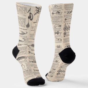 Antikes Köderkatalog-Seite Vintage-Druck Socken