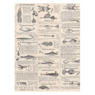 Antikes Köderkatalog-Seite Vintage-Druck Tischdecke