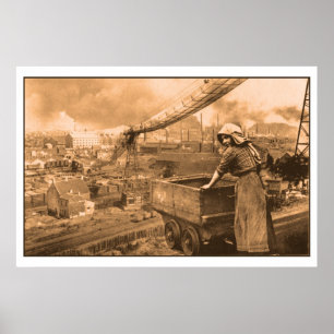 Antikes Kohlebergbaubild Poster