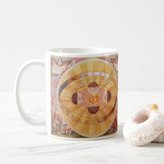 Antikes kopernikanisches Sonnensystem, Vintage Ast Tasse (Mit Donut)