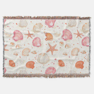 Antikes Korallenrosa Terrakotta Elfenbein Muscheld Decke