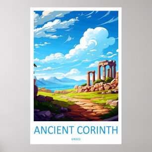 Antikes Korinth Vintage Reiseplakat Ski National Poster