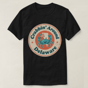 Antikes Krabbenfischen in Delaware Krabbe T-Shirt