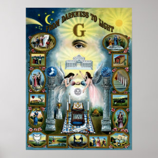 Antikes Kunsthandwerk Freimaurerei Masonic Hazen P Poster