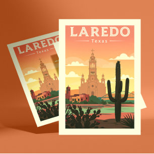 Antikes Laredo Texas Postkarte