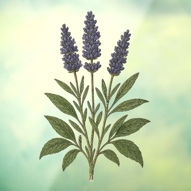 Antikes Lavendel Fensteraufkleber (Blatt 3)