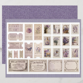 Antikes Lavendel-Journal-Papierblatt