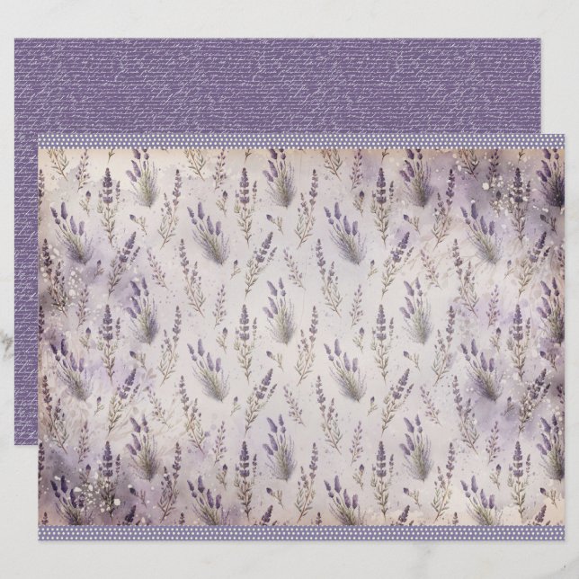 Antikes Lavendel-Journal-Papierblatt (Vorne/Hinten)
