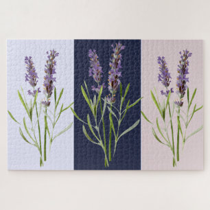 Antikes Lavendel-Triptychon Puzzle