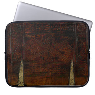 Antikes Leder mit Messingverschlüssen Laptopschutzhülle