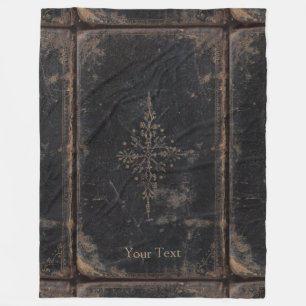 Antikes Lederbuch Goldblatt Fleecedecke