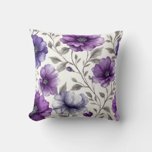 Antikes Lila Botanisches Romantisches Chic Florale Kissen
