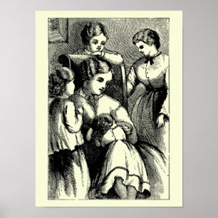 Antikes Little Women-Frontispiz von May Alcott Poster