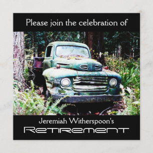 Antikes LKW-Ruhestands-Party Einladung