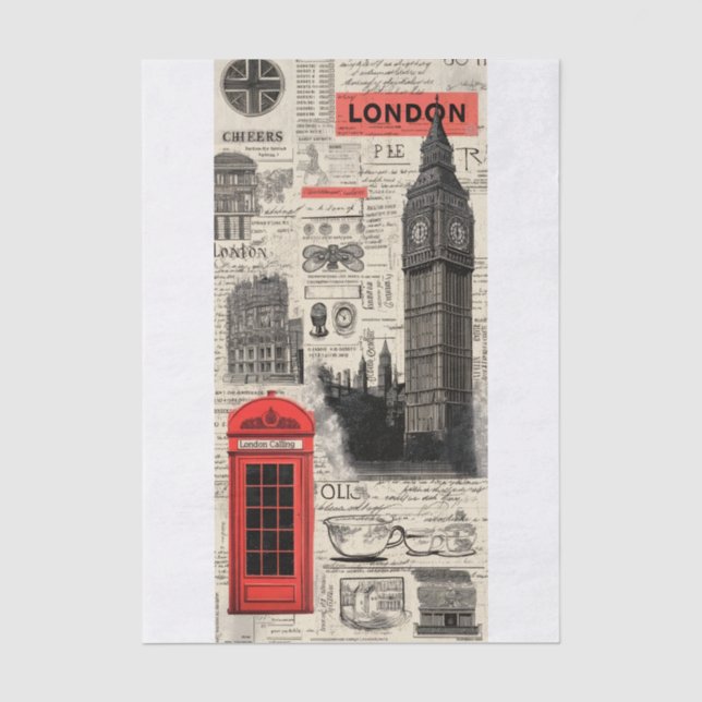 Antikes London Seidenpapier (Vorderseite)