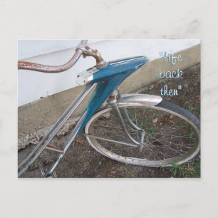 Antikes Mädchenfahrrad Postkarte - anpassen